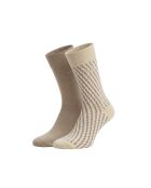 Pack de 2 pares de calcetines de algodón a media pantorrilla 50559422 beige