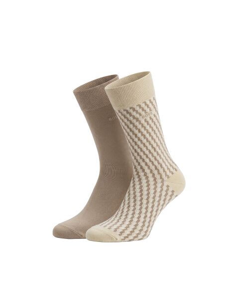 Packung mit 2 Paar Wadensocken aus Baumwolle 50559422 beige