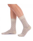 Pack de 2 pares de calcetines de algodón a media pantorrilla 50559422 beige