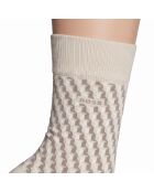 Pack de 2 pares de calcetines de algodón a media pantorrilla 50559422 beige