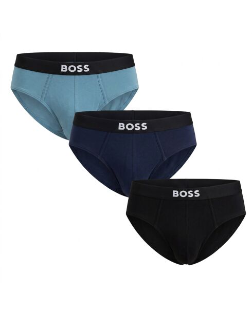 3er-Pack Baumwollslips 50546561 hellblau und schwarz