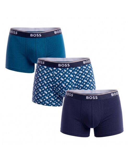 Set van 3 katoenen boxershorts 50554443 blauw