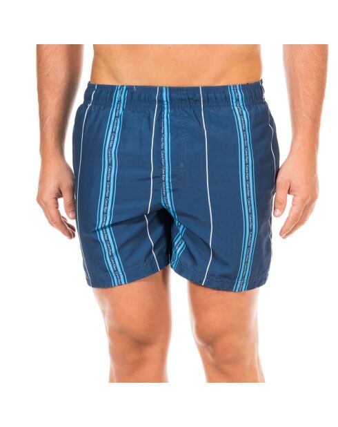 58209W3 marineblaue mittellange Badeshorts