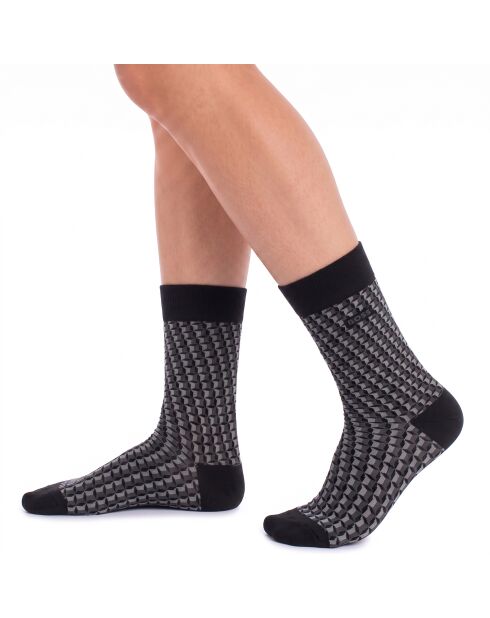 Packung mit 2 Paar Wadensocken aus Baumwolle 50559422 schwarz