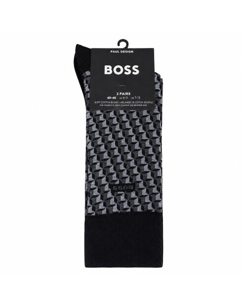 Packung mit 2 Paar Wadensocken aus Baumwolle 50559422 schwarz