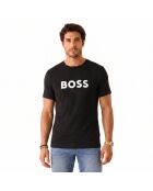 Camiseta con corte algodón 50491706 negra