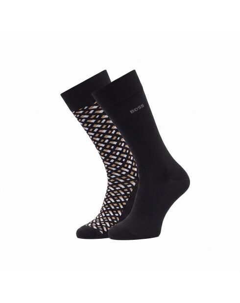 Packung mit 2 Paar Wadensocken aus Baumwolle 50515141 schwarz