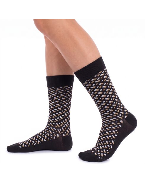 Packung mit 2 Paar Wadensocken aus Baumwolle 50515141 schwarz