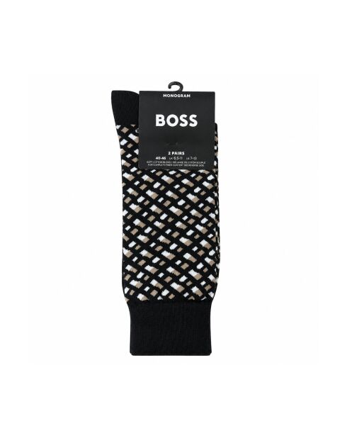 Packung mit 2 Paar Wadensocken aus Baumwolle 50515141 schwarz