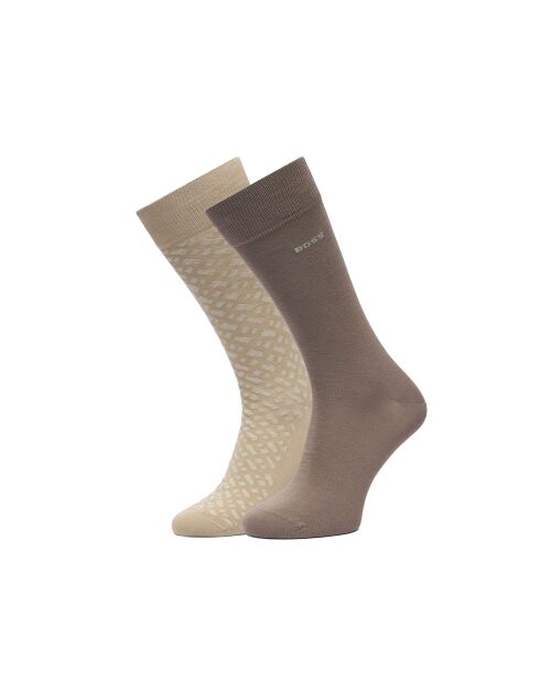 Packung mit 2 Paar Wadensocken aus Baumwolle 50515141 beige