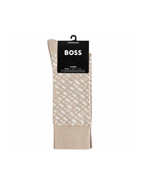 Packung mit 2 Paar Wadensocken aus Baumwolle 50515141 beige
