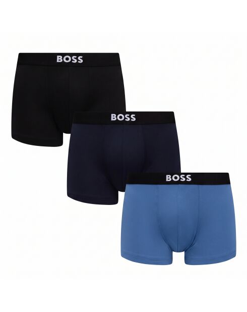 3er-Pack Boxershorts aus elastischer Mikrofaser 50555054 schwarz und blau