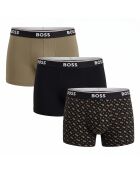 Set van 3 katoenen boxershorts 50554443 groen en zwart