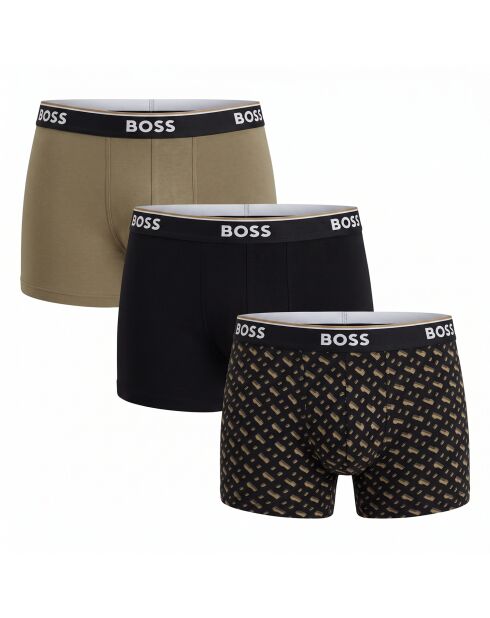 3er-Pack Boxershorts aus Baumwolle 50554443 grün und schwarz