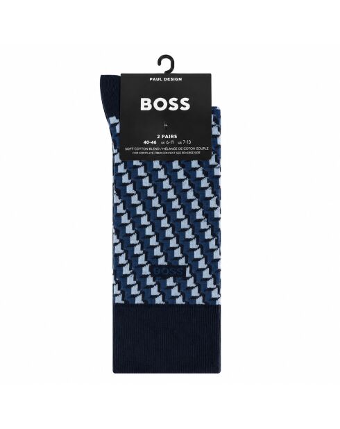 Packung mit 2 Paar Wadensocken aus Baumwolle 50559422 blau