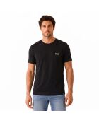 50531401 schwarz-beiges Baumwoll-T-Shirt