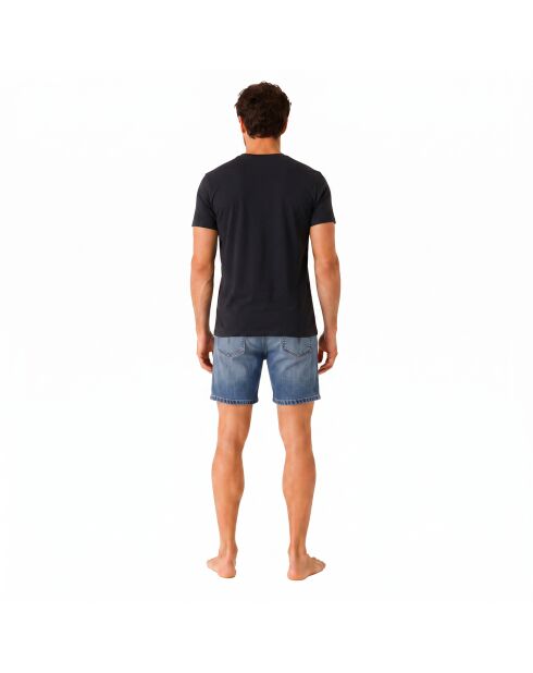 50531401 schwarz-beiges Baumwoll-T-Shirt