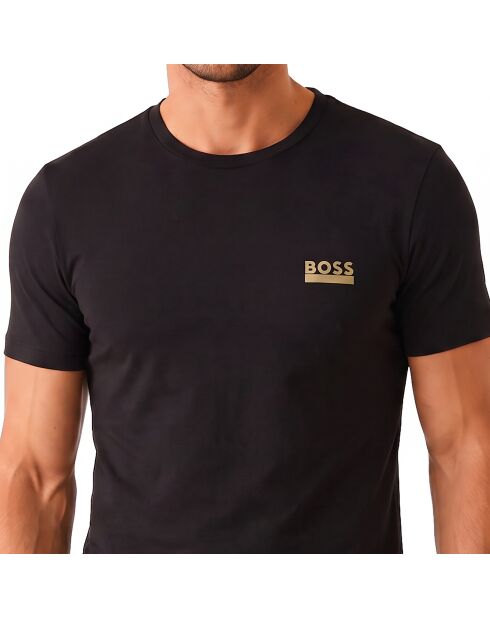 50531401 schwarz-beiges Baumwoll-T-Shirt