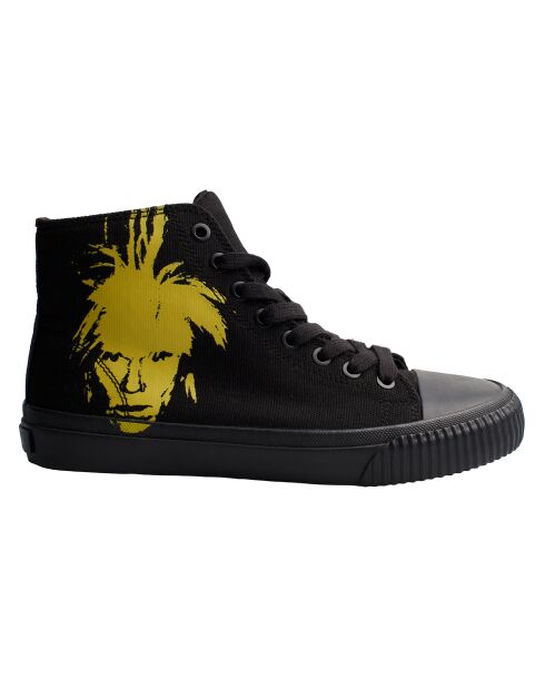 R4134 schwarze und gelbe High-Top-Sneaker