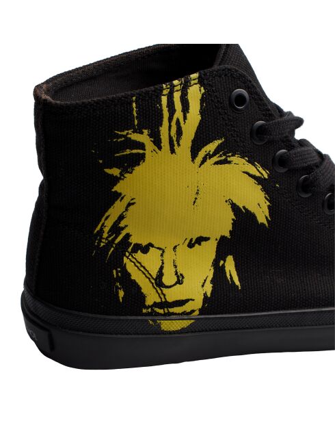 R4134 schwarze und gelbe High-Top-Sneaker