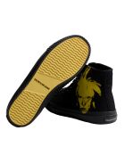R4134 zwarte en gele hoge sneakers