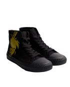 R4134 zwarte en gele hoge sneakers