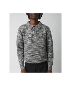 Maglione grigio Moonscape in cotone con collo trucker