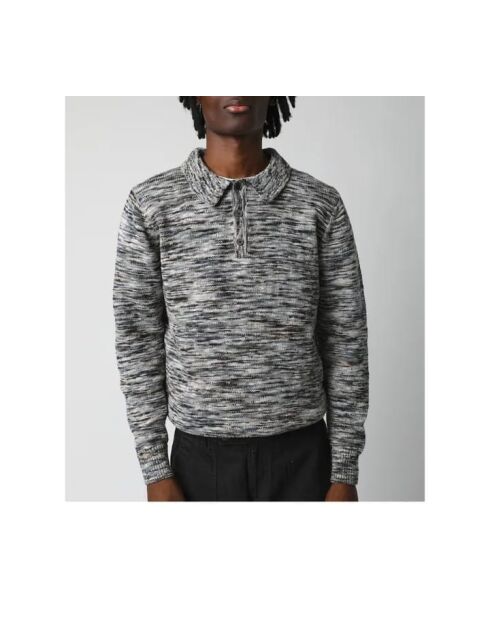 Maglione grigio Moonscape in cotone con collo trucker