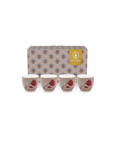 Lot de 4 coquetiers Blooming Tales Fantasy kaki