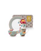 Ensemble de 3 pièces pour petit-déjeuner Blooming Tales Fantasy bleu