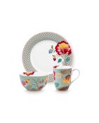 Ensemble de 3 pièces pour petit-déjeuner Blooming Tales Fantasy bleu