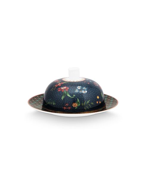 Beurrier rond Berry Blues bleu - 17 x 8 cm