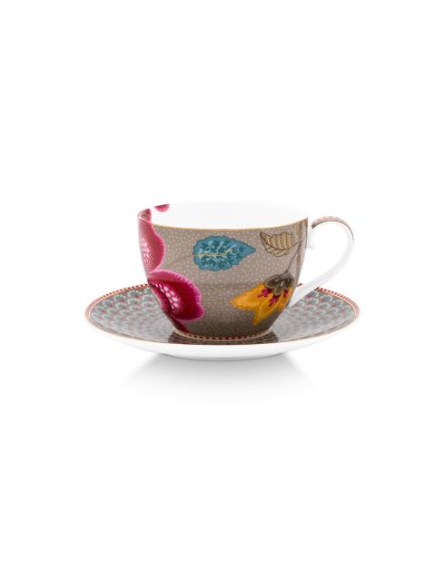 Tasse et soucoupe Blooming Tales Fantasy kaki
