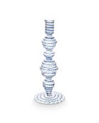 Bougeoir en verre HC40 Swirl M bleu - 22 cm