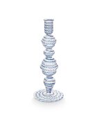 Bougeoir en verre HC40 Swirl M bleu - 22 cm