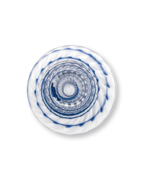 Bougeoir en verre HC40 Swirl M bleu - 22 cm