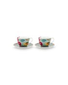 Ensemble de 2 tasses et soucoupes Blooming Tales Fantasy bleu