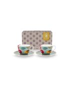 Ensemble de 2 tasses et soucoupes Blooming Tales Fantasy bleu
