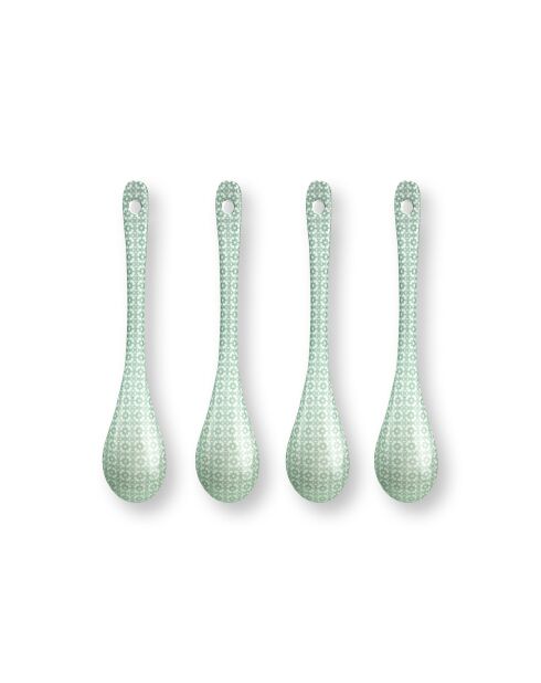 Lot de 4 cuillères à café Lily&Lotus vert clair - 13 cm