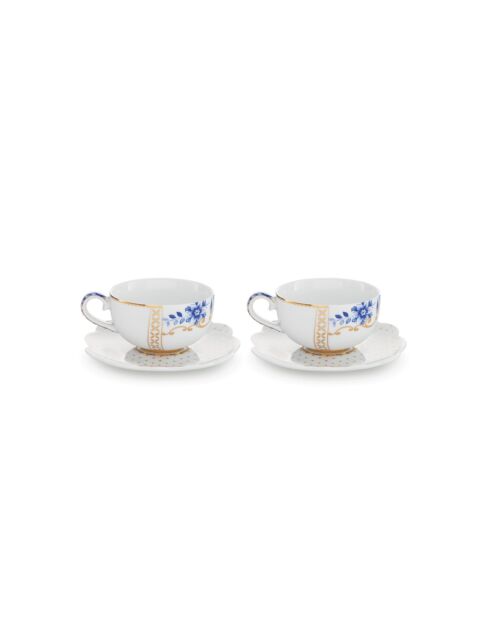 Ensemble de 2 tasses à expresso et soucoupes Royal White