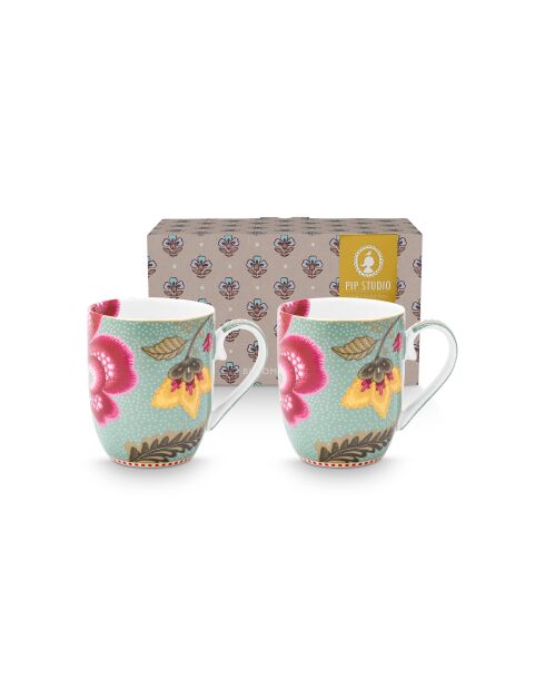Lot de 2 petites tasses Blooming Tales Fantasy bleu