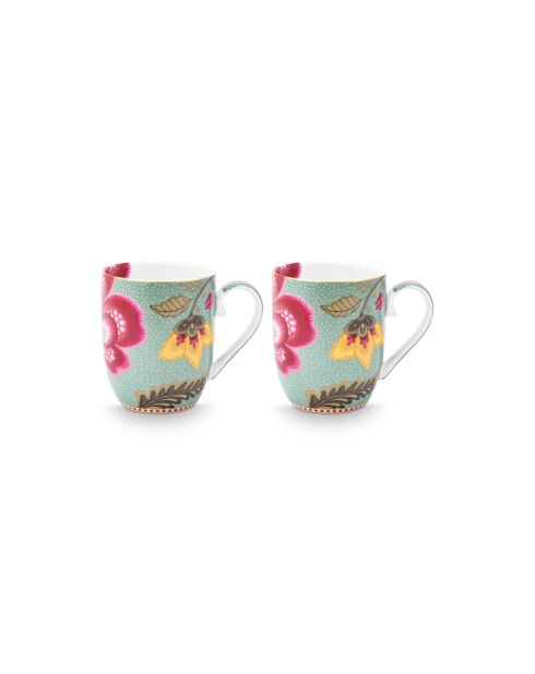 Lot de 2 petites tasses Blooming Tales Fantasy bleu