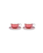 Ensemble de 2 tasses à expresso et soucoupes rose royal