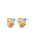 Lot de 2 grandes tasses à motifs de fleurs royales multicolore