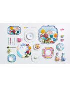 Lot de 2 grandes tasses à motifs de fleurs royales multicolore