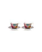 Ensemble de 2 tasses et soucoupes Blooming Tales Fantasy kaki