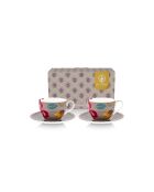 Ensemble de 2 tasses et soucoupes Blooming Tales Fantasy kaki