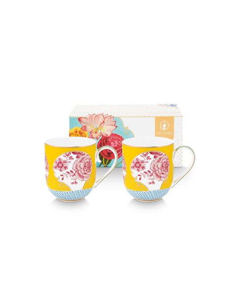 Lot de 2 grandes tasses Royal jaune