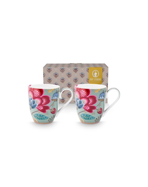 Lot de 2 tasses XL Blooming Tales Fantasy bleu