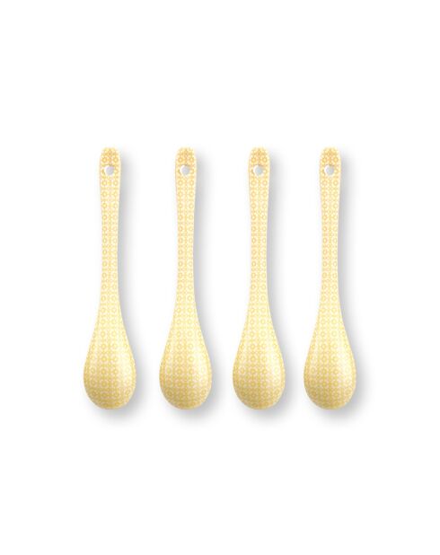 Lot de 4 cuillères à café Lily&Lotus jaune - 13 cm